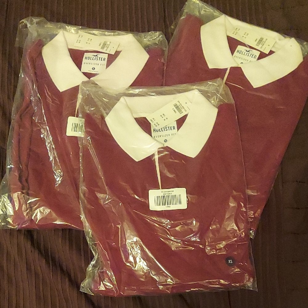 Hollister Men's Maroon Polo Shirt